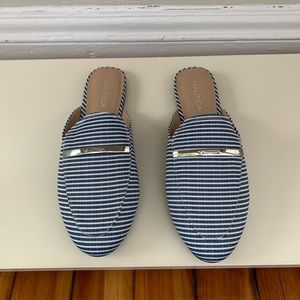 Nautica Mules Shoes, Slides, Navy & White, Size 6.5